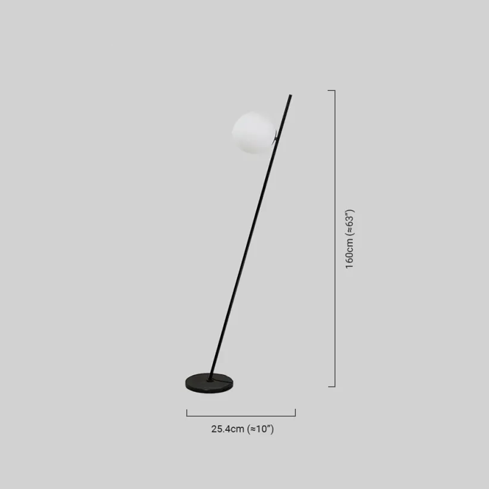Nordic Black Floor Lamp with Glass Bulb