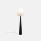 Tapered Black Floor Lamp with Fabric Shade