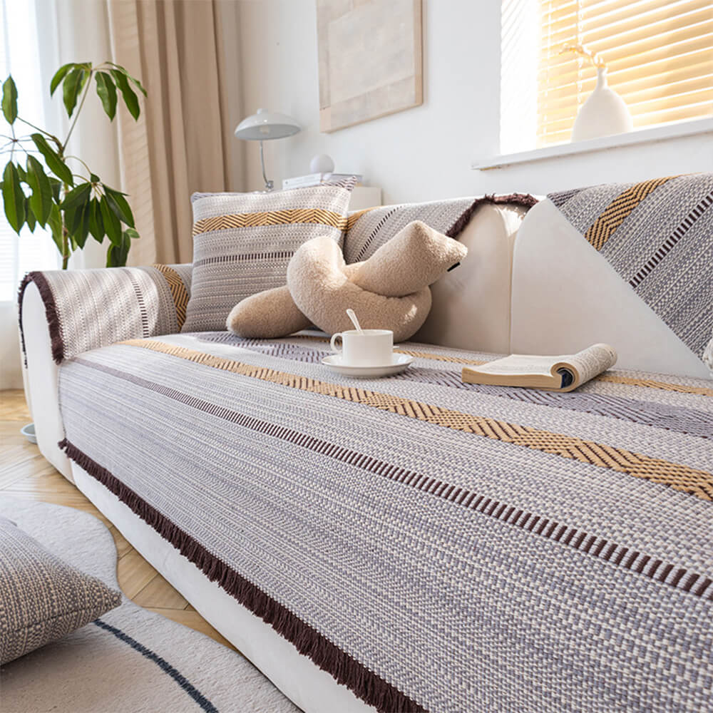 Classic Natural Cotton Linen Breathable Couch Cover 90x180cm