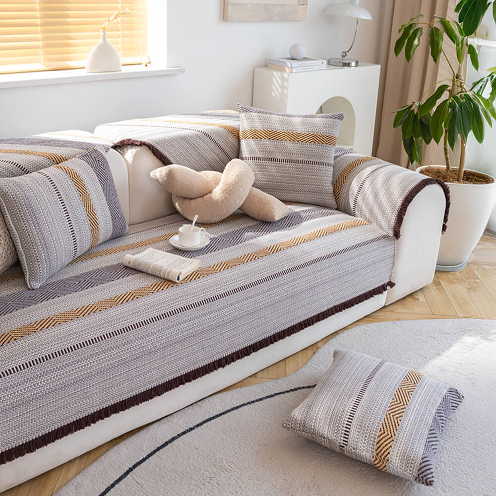 Classic Natural Cotton Linen Breathable Couch Cover 90x180cm