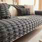 Fluffy Plush Striped Furniture Protector Couch Cover - Non-Slip