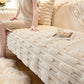 Fluffy Plush Striped Furniture Protector Couch Cover - Non-Slip