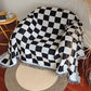 Color Block Checkerboard Fringe Trim Sofa Blanket Cover