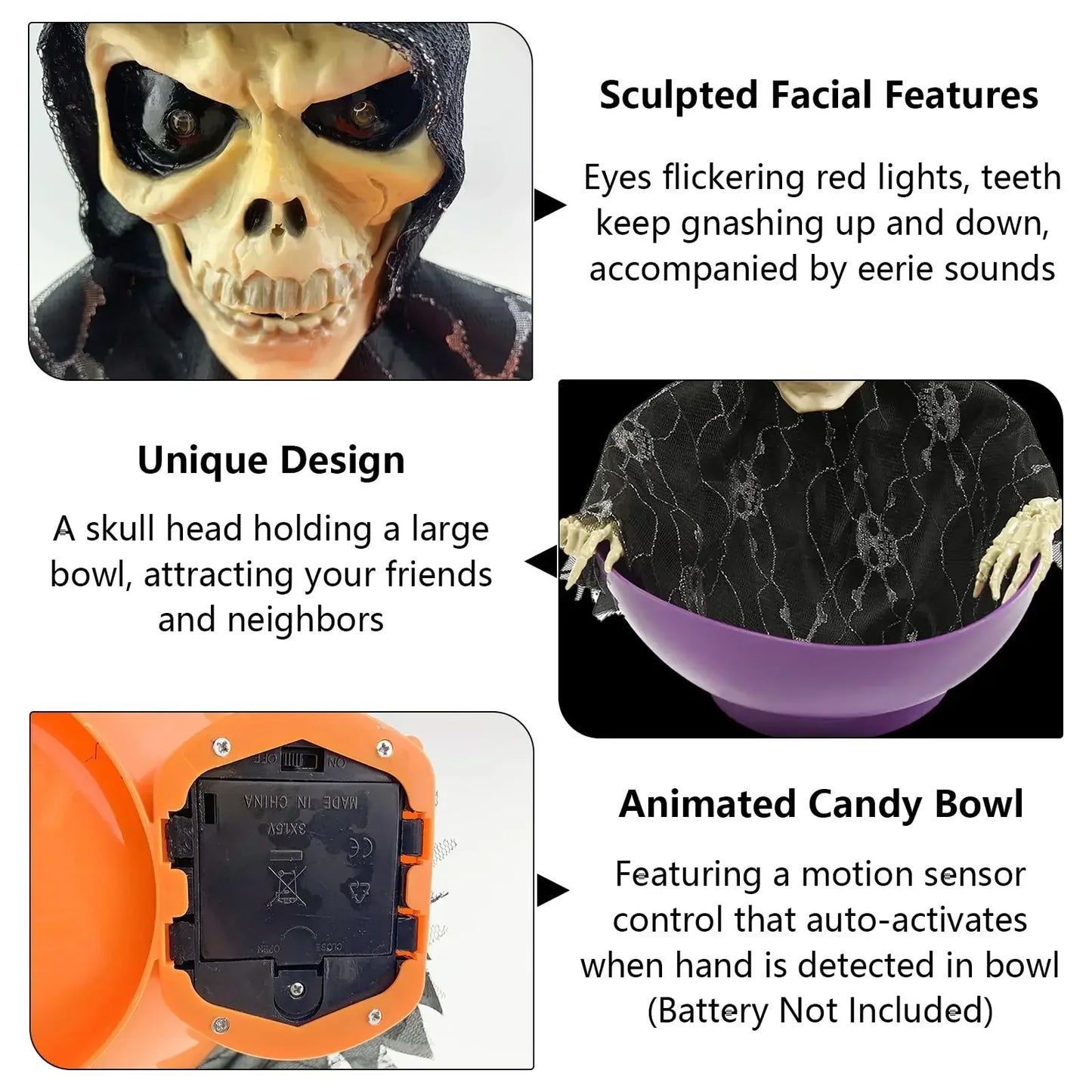 Motion-Activated Skeleton Candy Bowl