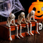 3-Piece Halloween Skeleton Figurine Set
