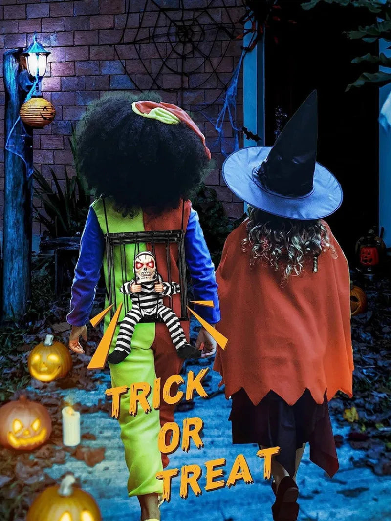 Screaming Animated Halloween Prisoner in Cage