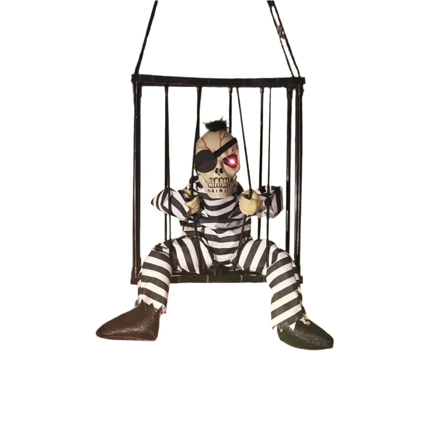 Screaming Animated Halloween Prisoner in Cage