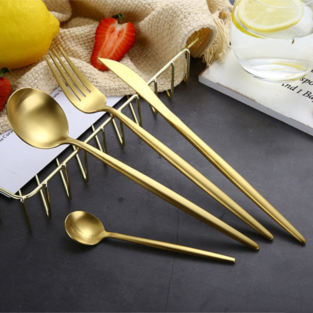 Arya Gold Cutlery Set – Elegant Simplicity in Gold