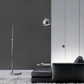 Nordic Arc Floor Lamp with Hemispherical Shade