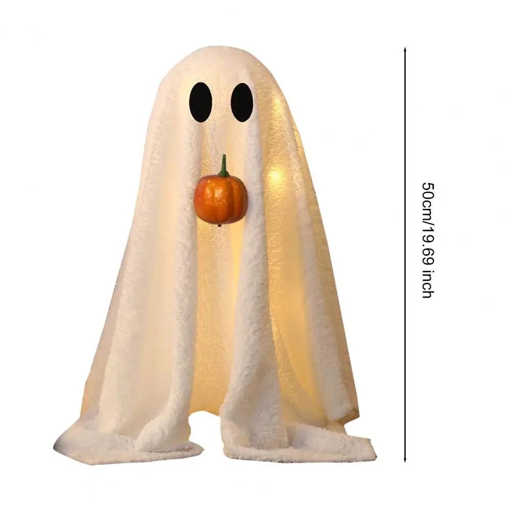 Light-Up Halloween Ghost with Pumpkin Mouth