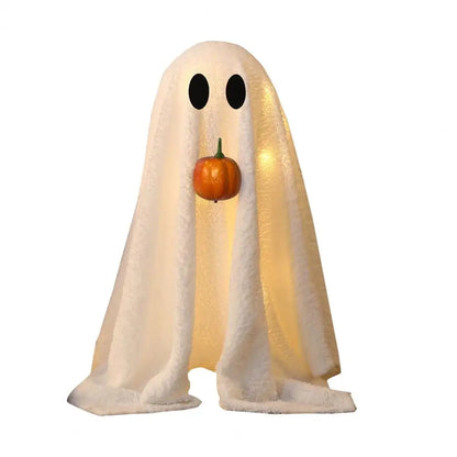 Light-Up Halloween Ghost with Pumpkin Mouth