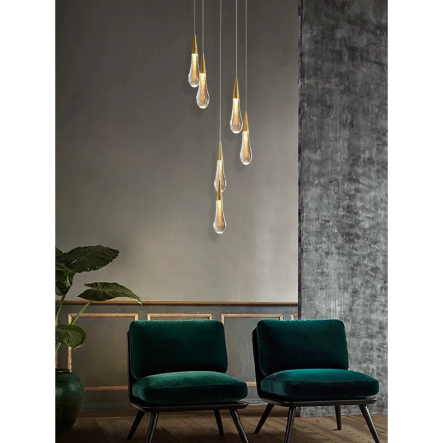 Teardrop Shaped Hanging Pendant Light