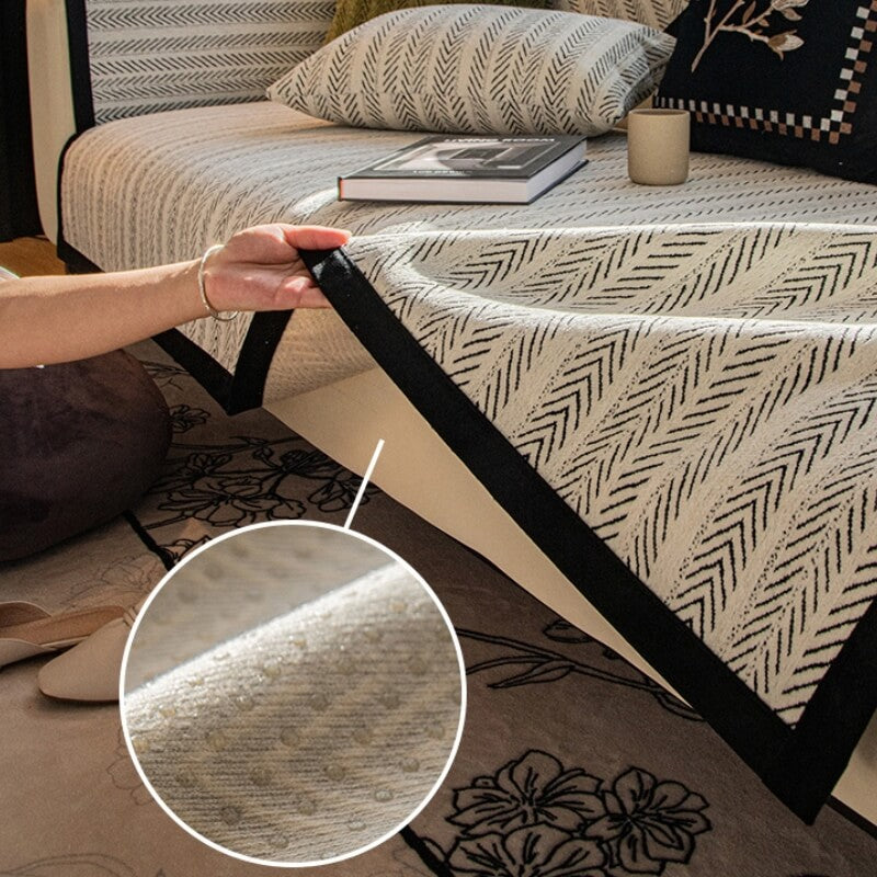 Modern Chenille Fabric Anti-Scratch Non-Slip Couch Cover