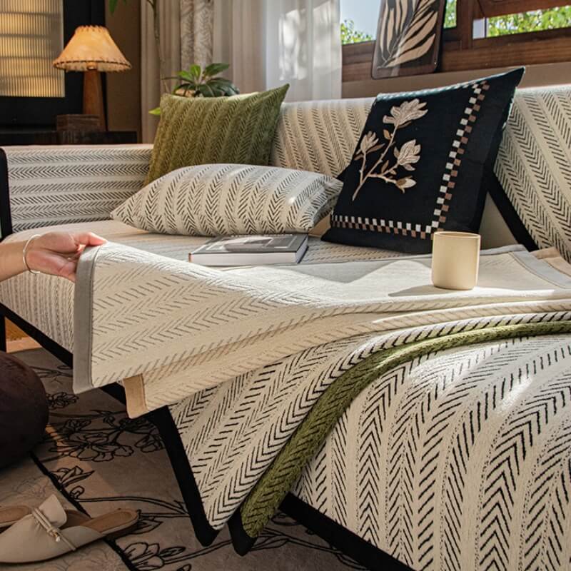 Modern Chenille Fabric Anti-Scratch Non-Slip Couch Cover