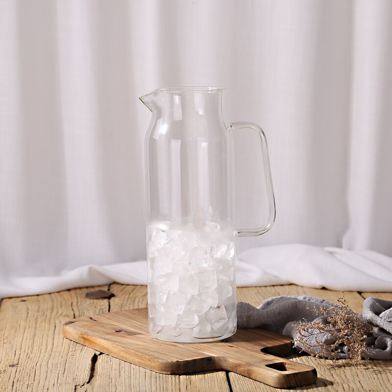 Modern Glass Water Pitcher – Heat-Resistant Jug with Stainless Steel Lid