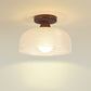 Solid Wood and Glass Modern Ceiling Lamp