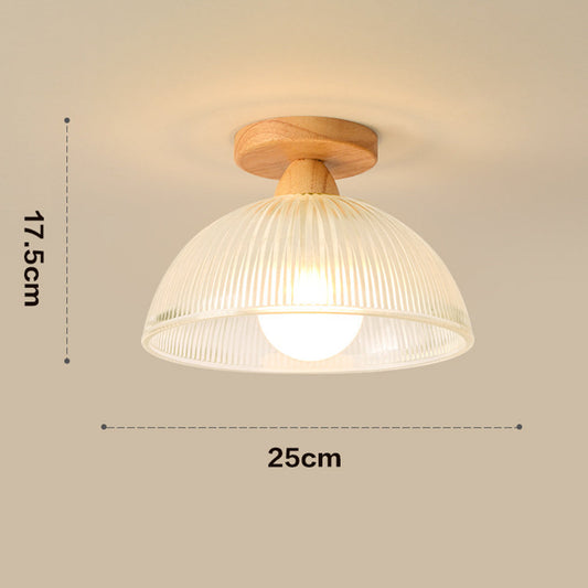 Solid Wood and Glass Modern Ceiling Lamp