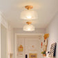 Solid Wood and Glass Modern Ceiling Lamp