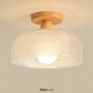Solid Wood and Glass Modern Ceiling Lamp