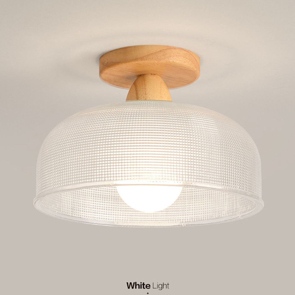 Solid Wood and Glass Modern Ceiling Lamp