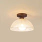 Solid Wood and Glass Modern Ceiling Lamp