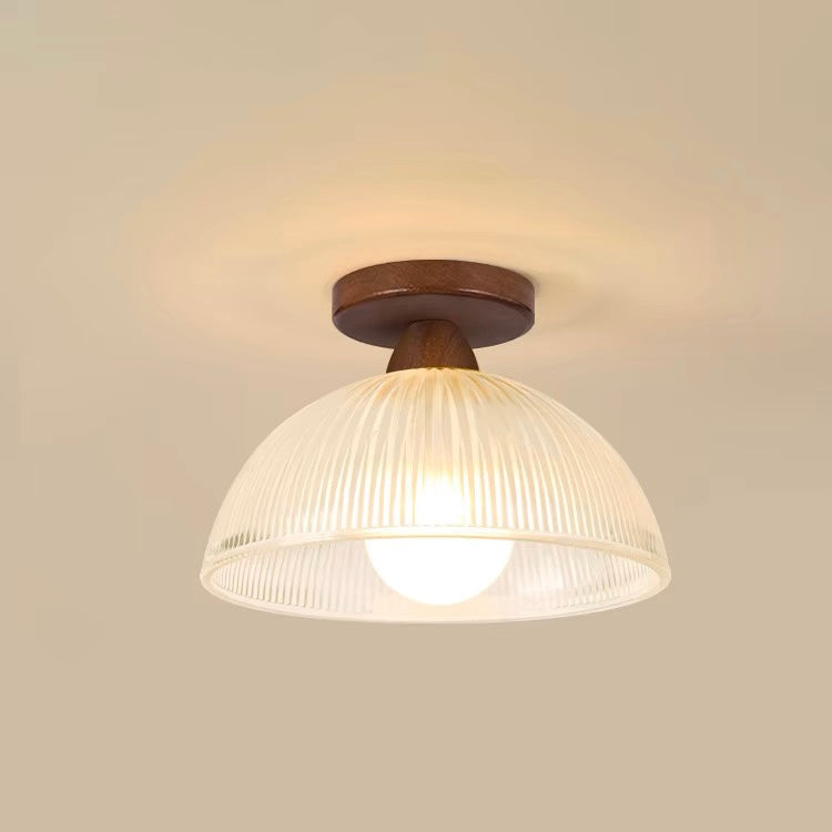 Solid Wood and Glass Modern Ceiling Lamp