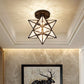 Star Pattern Semi-Flush Ceiling Light