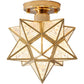 Star Pattern Semi-Flush Ceiling Light