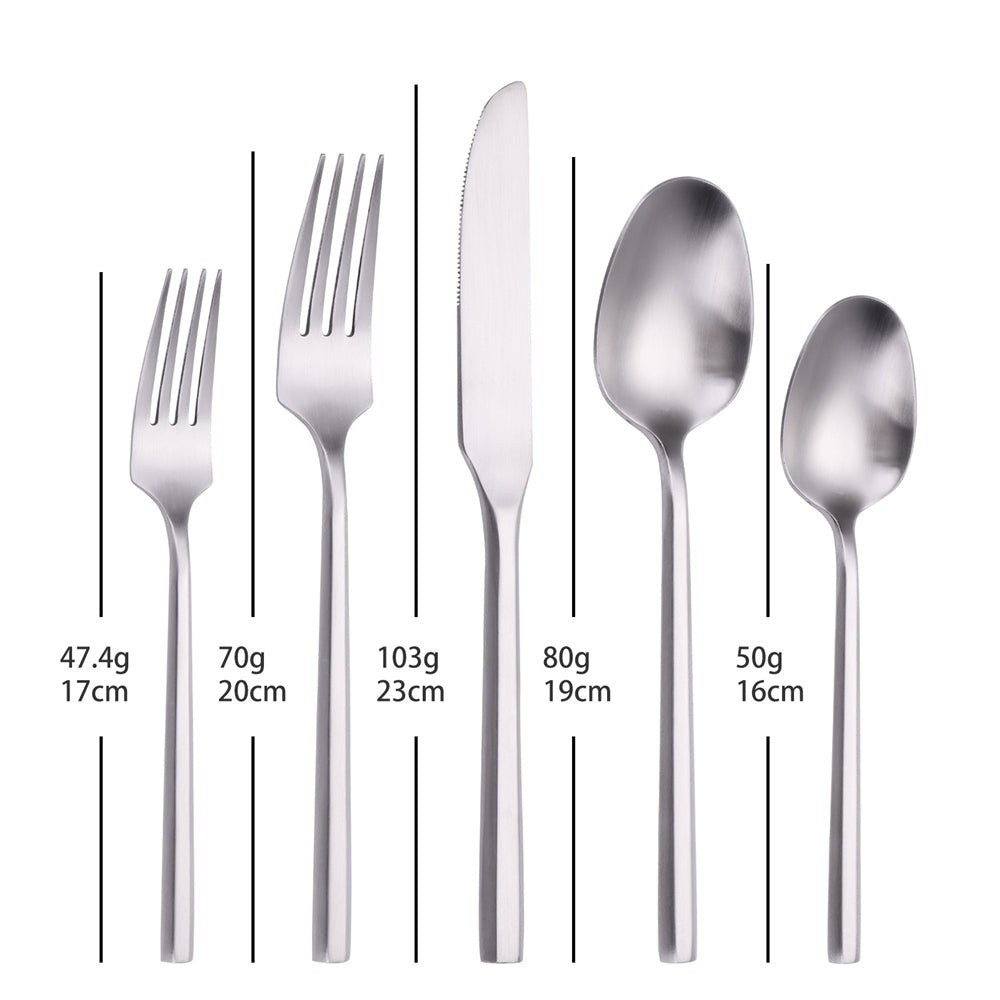 Matte Silver Luxury Cutlery Set