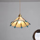 Retro Stained Glass Tiffany Cone Pendant Light