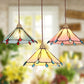 Retro Stained Glass Tiffany Cone Pendant Light
