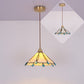 Retro Stained Glass Tiffany Cone Pendant Light