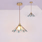 Retro Stained Glass Tiffany Cone Pendant Light