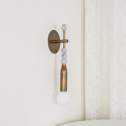 Persepolis-Inspired Marble & Brass Wall Sconce