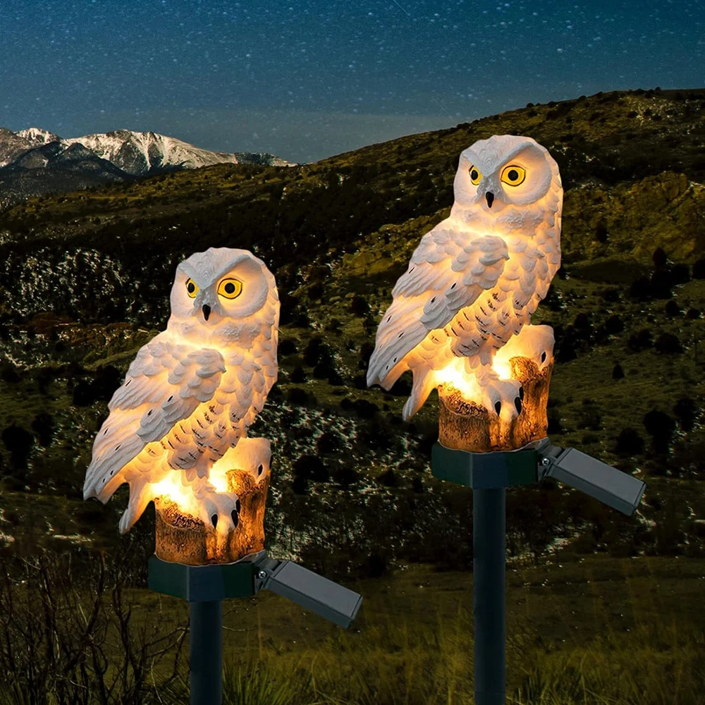 Solar Powered Owl Lamp (set of 2)