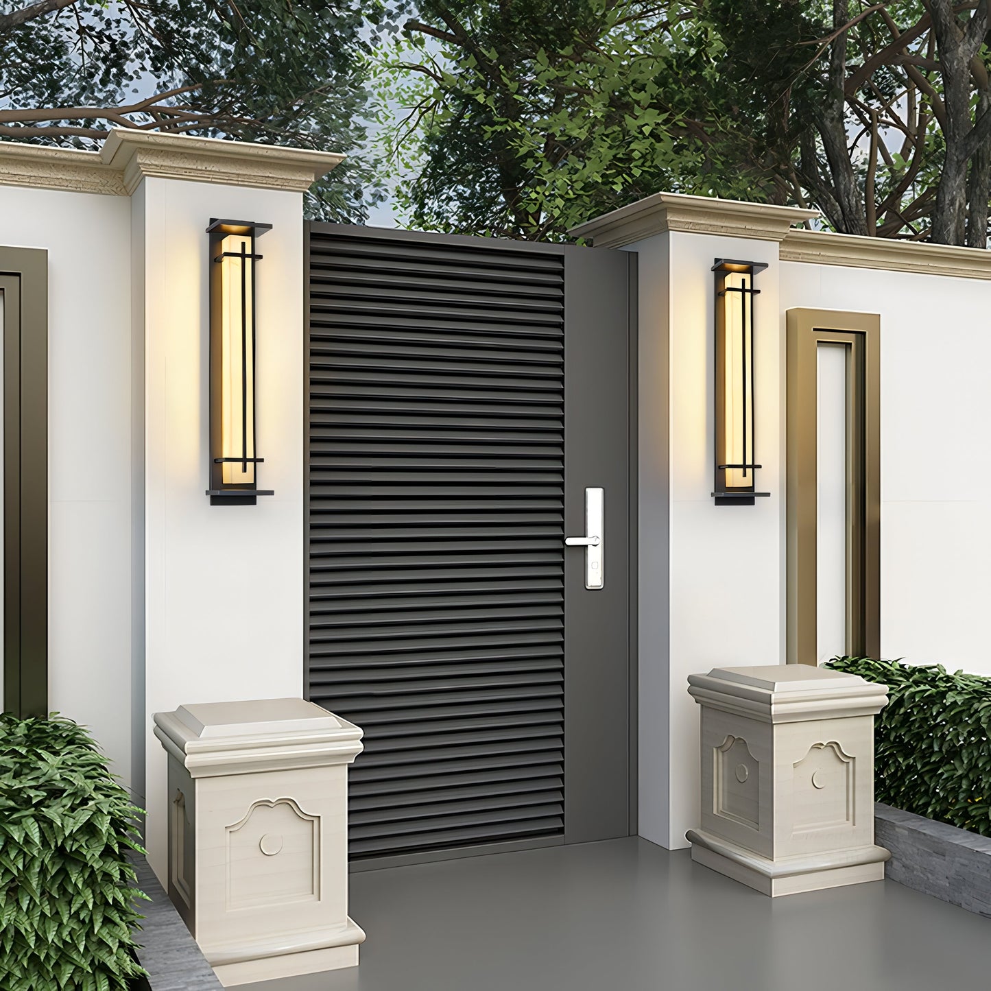 Nikolai Black Caged Outdoor Wall Light IP65 Waterproof