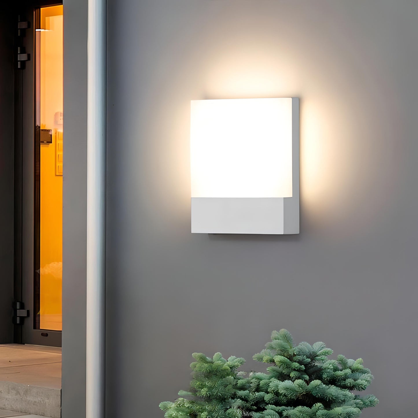 Rex - Modern Outdoor Square LED Light Box Wall Light 18W