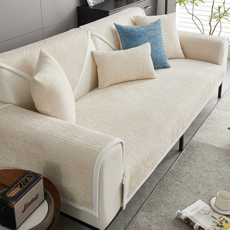 Waterproof Antimicrobial Simple Chenille Fabric Couch Cover