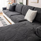 Modern Leaf Jacquard Waterproof Anti-Scratch Couch Cover