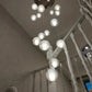 Polar Chandelier – Modern LED Pendant Light with Stainless Steel Frame & Glass Balls