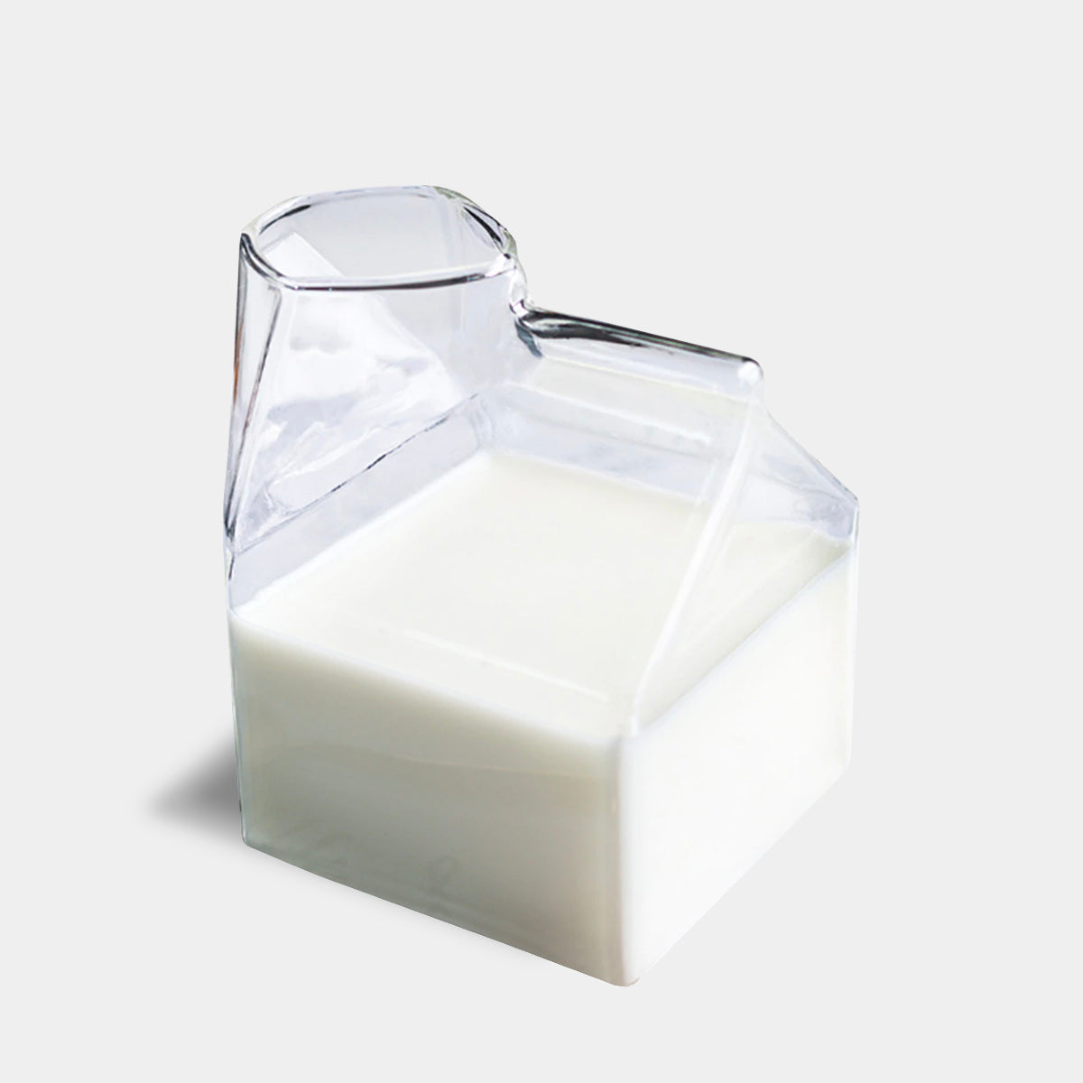 Glass Milk Carton Jug – 350ml Modern Borosilicate Pitcher