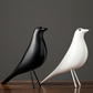 Scandi House Bird – Nordic Decorative Figurine in Black or White