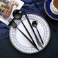 Elegant Black Stainless Steel Cutlery Set