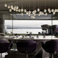 Polar Chandelier – Modern LED Pendant Light with Stainless Steel Frame & Glass Balls
