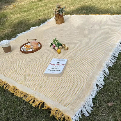 Boho Picnic Blanket with Tassels