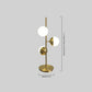 Modern Gold Floor Lamp with White Glass Globes