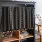 Black Pattern Tassel Tier Curtain