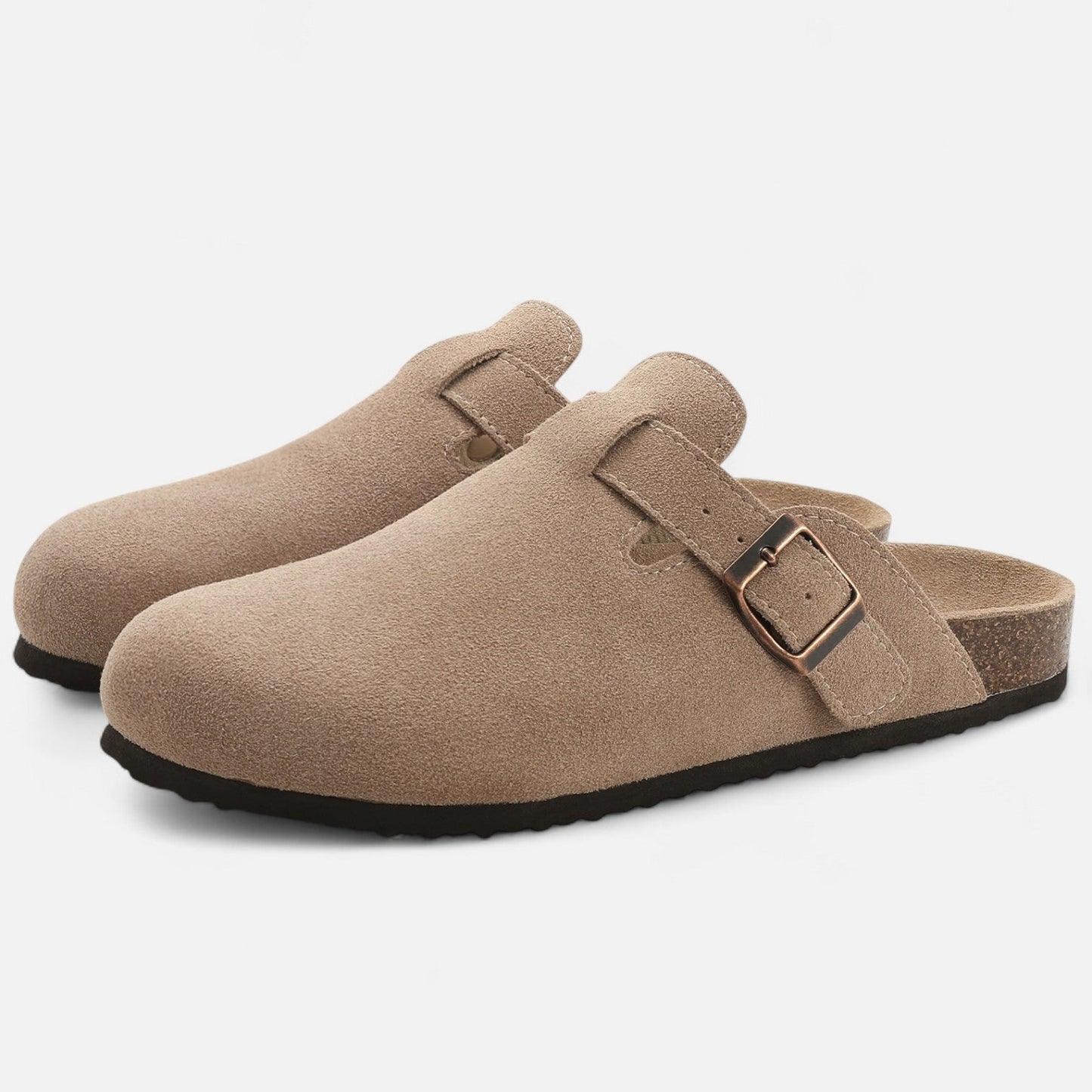 Virashoper Men’s Suede Mules – Sculpted Clog-Inspired Comfort
