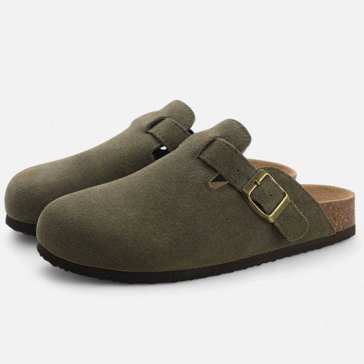 Virashoper Men’s Suede Mules – Sculpted Clog-Inspired Comfort