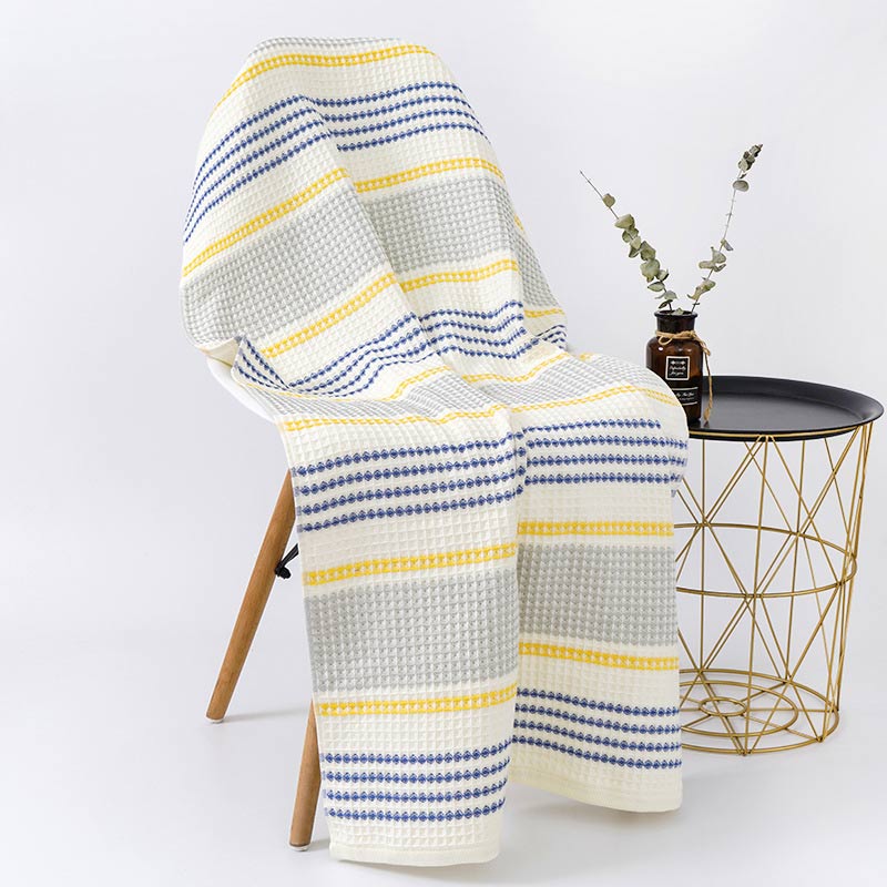 Colorblock Striped Cotton Bath Towel Super Absorbent